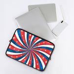Swirly American Patriotic Print Laptop Sleeve