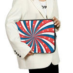 Swirly American Patriotic Print Laptop Sleeve