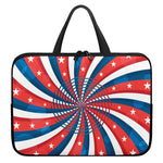 Swirly American Patriotic Print Laptop Sleeve With Handle
