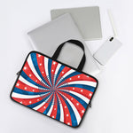Swirly American Patriotic Print Laptop Sleeve With Handle