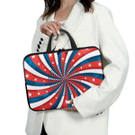 Swirly American Patriotic Print Laptop Sleeve With Handle
