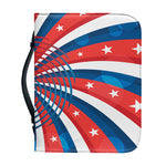 Swirly American Patriotic Print Leather Bible Cover