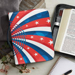 Swirly American Patriotic Print Leather Bible Cover