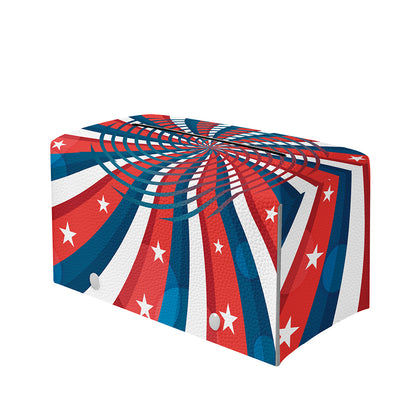 Swirly American Patriotic Print Leather Tissue Box Cover