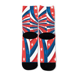 Swirly American Patriotic Print Long Socks