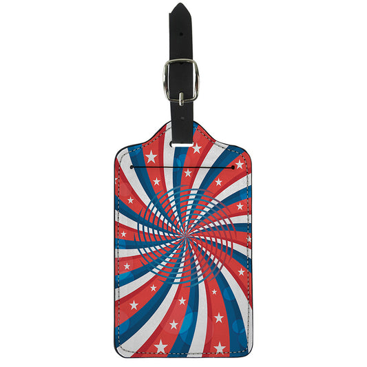 Swirly American Patriotic Print Luggage Tag
