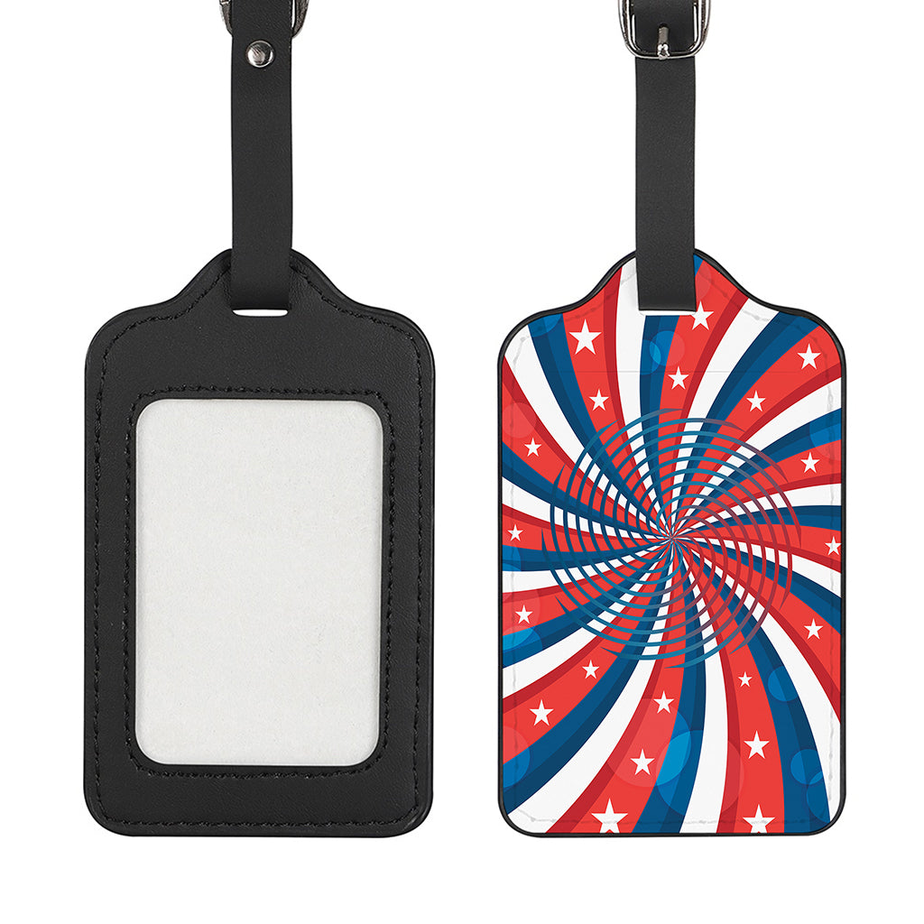 Swirly American Patriotic Print Luggage Tag