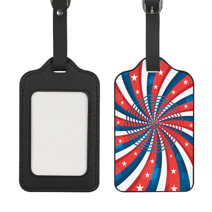 Swirly American Patriotic Print Luggage Tag