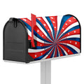 Swirly American Patriotic Print Mailbox Cover