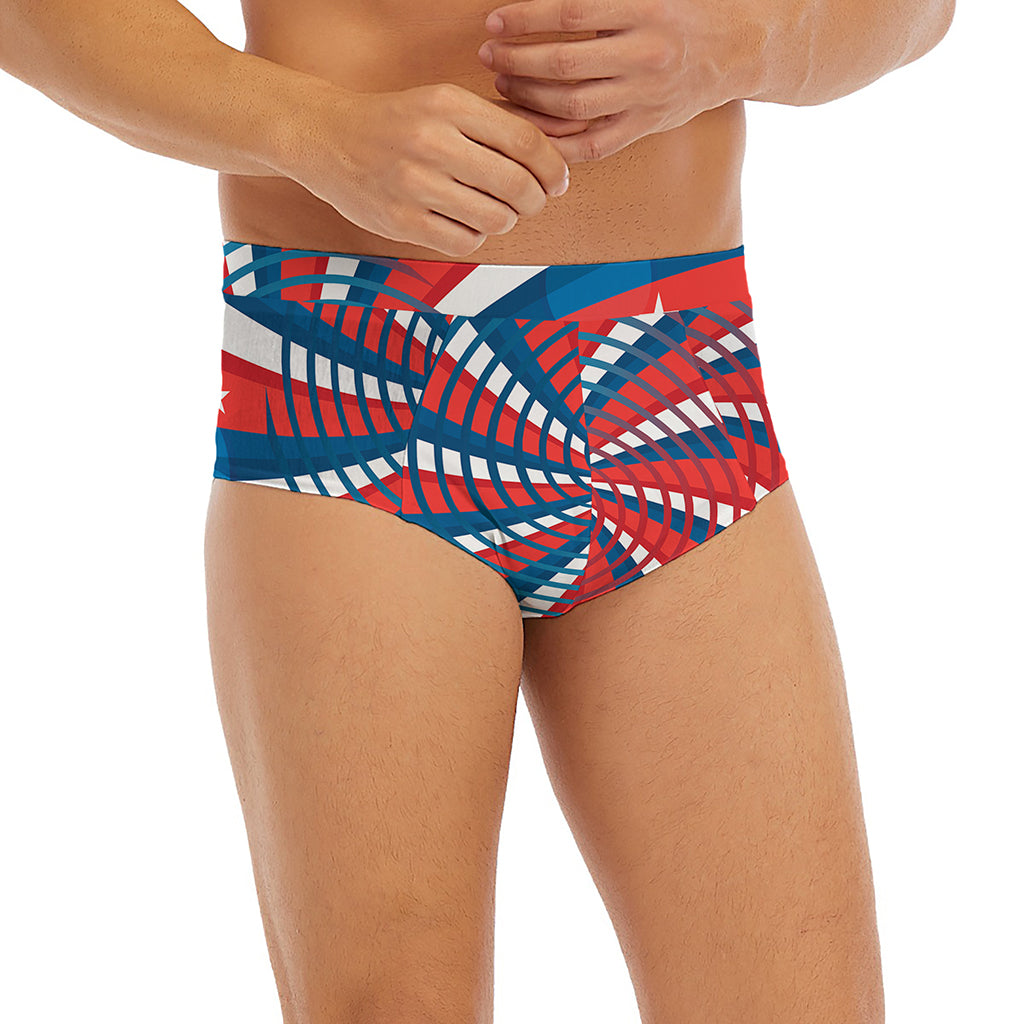 Swirly American Patriotic Print Men's Briefs