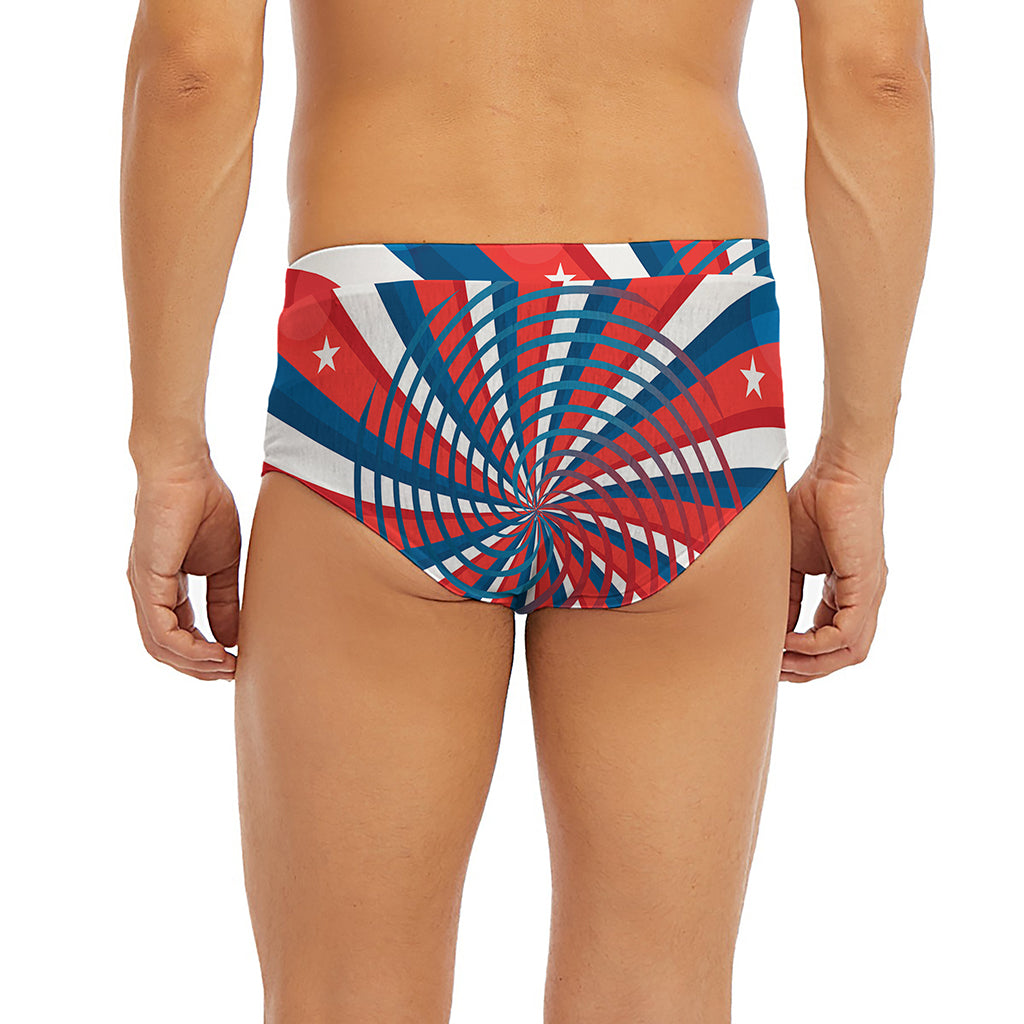 Swirly American Patriotic Print Men's Briefs