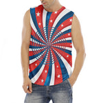 Swirly American Patriotic Print Men's Fitness Tank Top