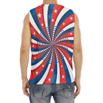 Swirly American Patriotic Print Men's Fitness Tank Top