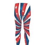 Swirly American Patriotic Print Men's leggings
