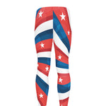 Swirly American Patriotic Print Men's leggings