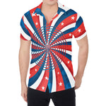 Swirly American Patriotic Print Men's Shirt