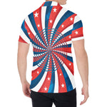 Swirly American Patriotic Print Men's Shirt