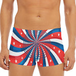 Swirly American Patriotic Print Men's Short Boxer Briefs