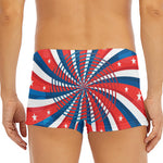 Swirly American Patriotic Print Men's Short Boxer Briefs