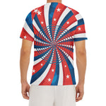 Swirly American Patriotic Print Men's Short Sleeve Rash Guard