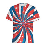 Swirly American Patriotic Print Men's Sports T-Shirt