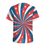 Swirly American Patriotic Print Men's Sports T-Shirt