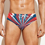 Swirly American Patriotic Print Men's Swim Briefs