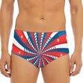 Swirly American Patriotic Print Men's Triangle Swim Briefs