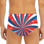 Swirly American Patriotic Print Men's Triangle Swim Briefs