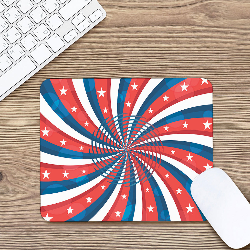 Swirly American Patriotic Print Mouse Pad