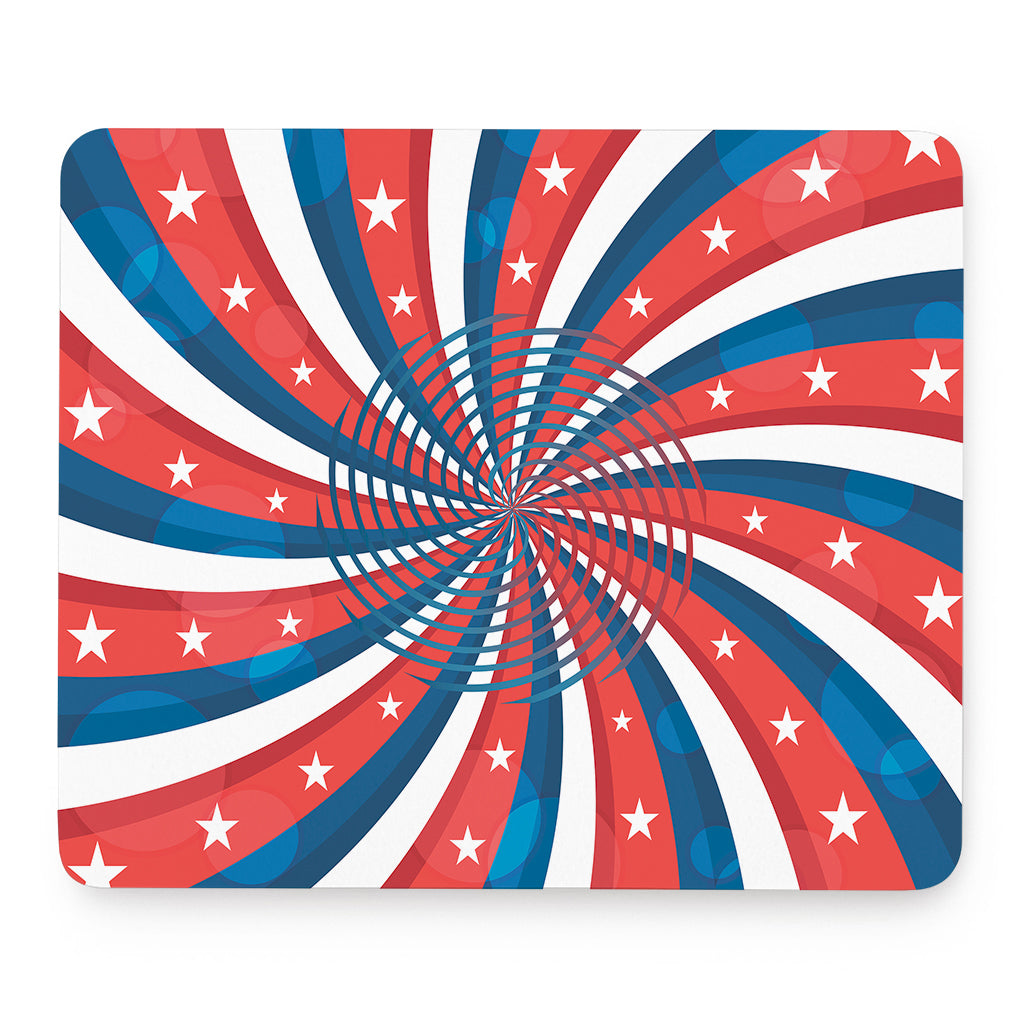 Swirly American Patriotic Print Mouse Pad