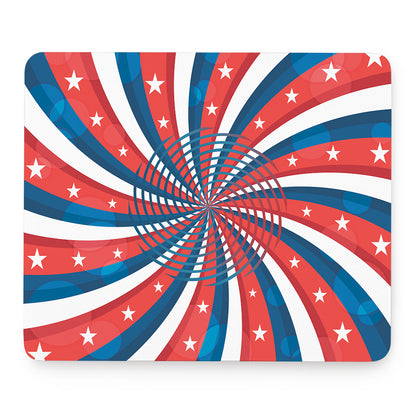 Swirly American Patriotic Print Mouse Pad