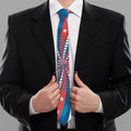 Swirly American Patriotic Print Necktie