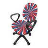 Swirly American Patriotic Print Office Chair Cover