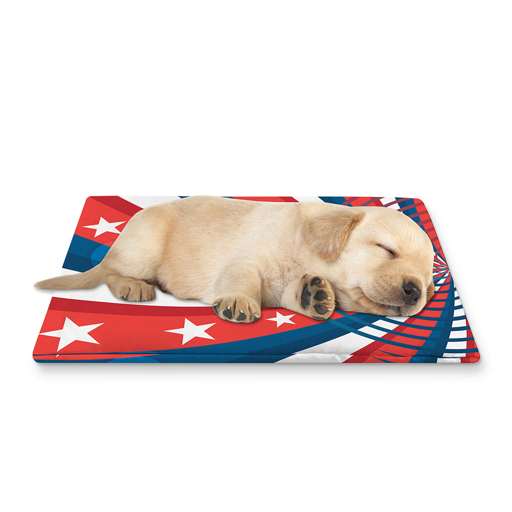Swirly American Patriotic Print Pet Cooling Mat Cover