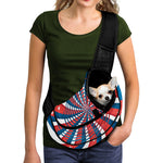 Swirly American Patriotic Print Pet Sling Carrier