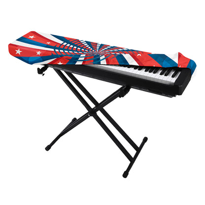 Swirly American Patriotic Print Piano Keyboard Cover