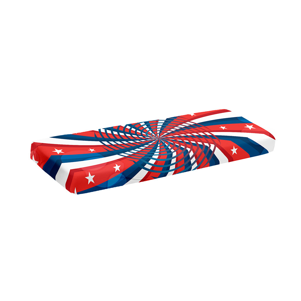Swirly American Patriotic Print Piano Keyboard Cover
