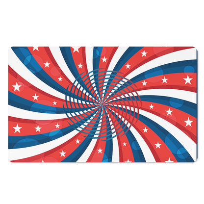 Swirly American Patriotic Print Polyester Doormat