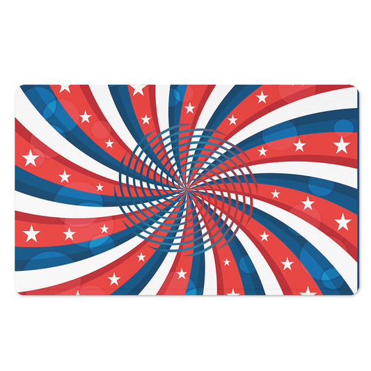 Swirly American Patriotic Print Polyester Doormat