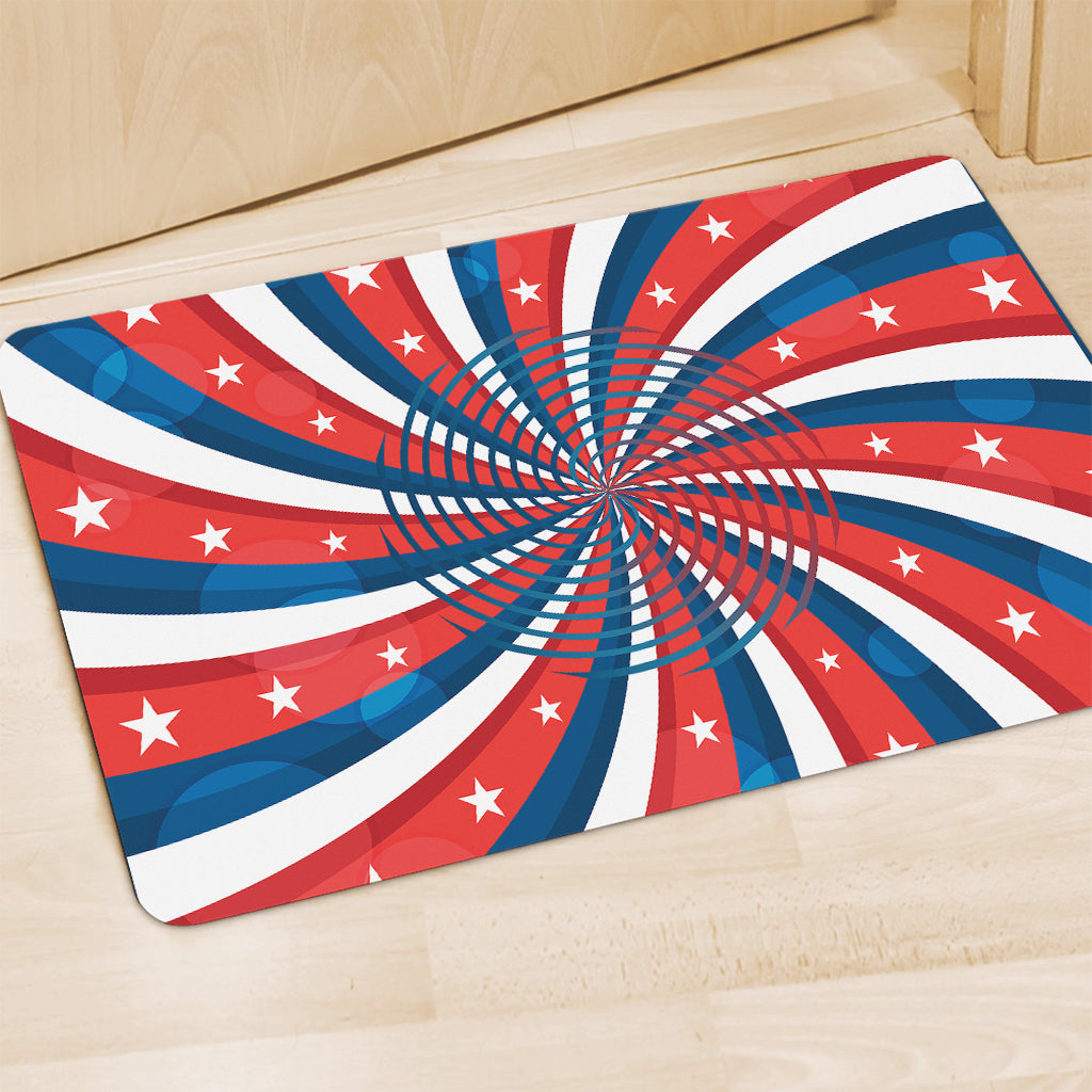 Swirly American Patriotic Print Polyester Doormat