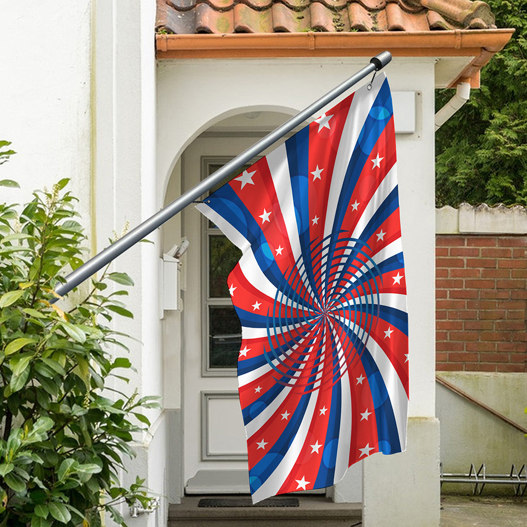Swirly American Patriotic Print Polyester Flag