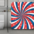 Swirly American Patriotic Print Polyester Shower Curtain
