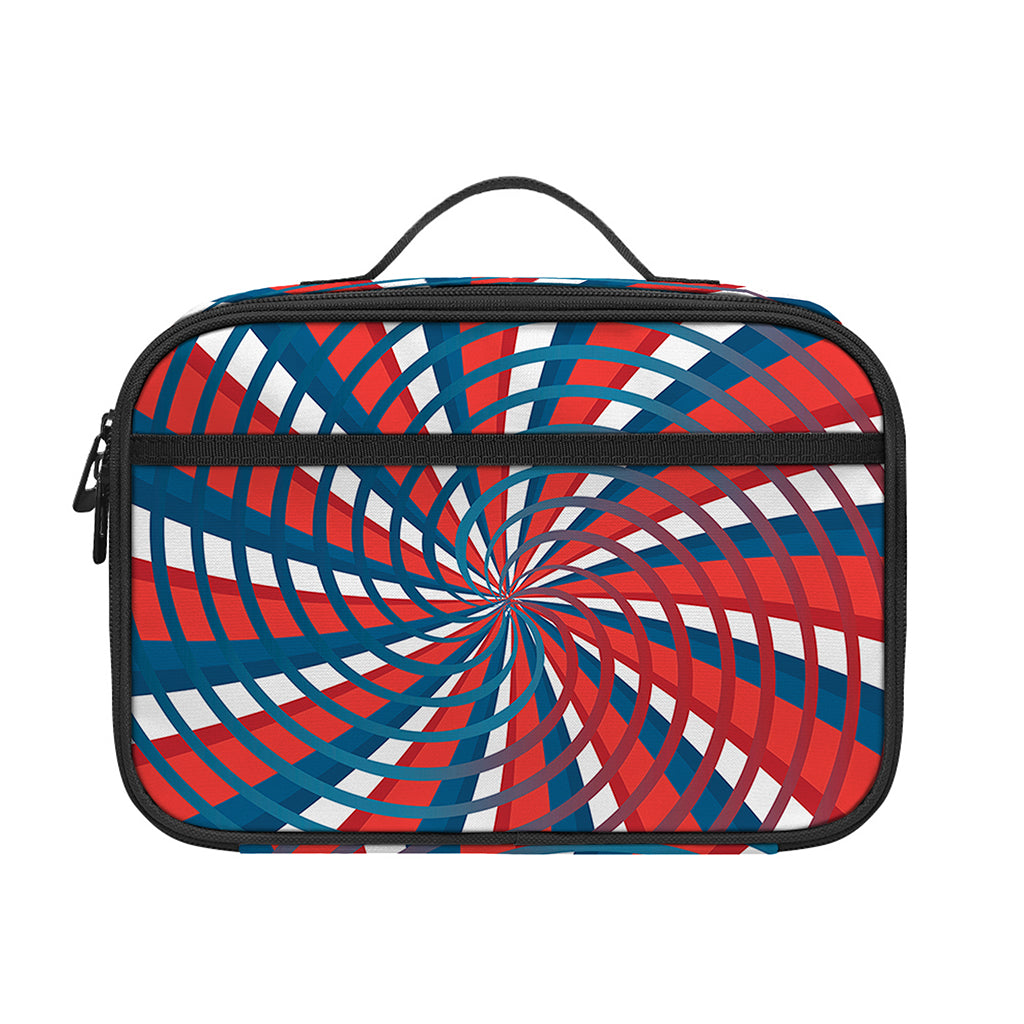 Swirly American Patriotic Print Portable Lunch Bag