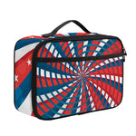 Swirly American Patriotic Print Portable Lunch Bag