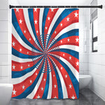 Swirly American Patriotic Print Premium Shower Curtain