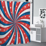 Swirly American Patriotic Print Premium Shower Curtain