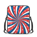 Swirly American Patriotic Print Rectangular Crossbody Bag