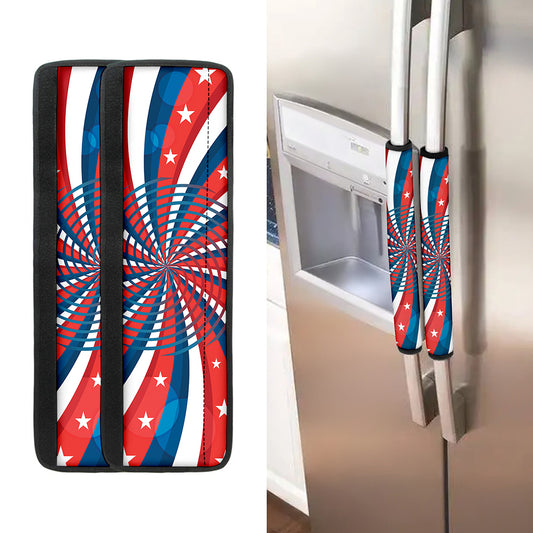 Swirly American Patriotic Print Refrigerator Handle Covers
