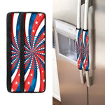 Swirly American Patriotic Print Refrigerator Handle Covers